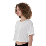 White All-Over Print Cropped T-Shirt