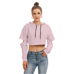 Pink All-Over Print Women's Heavy Fleece Hoodie With Hollow Out Sleeve