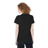 Women Black All-Over Print Round Neck T-Shirt