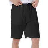 Black All-Over Print Men's Beach Shorts