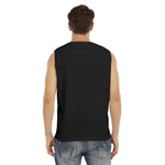 Black All-Over Print Men's O-neck Sleeveless Tank Top