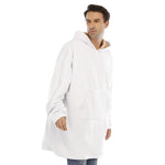 White All-Over Print Unisex Sherpa Fleece Hoodie Blanket