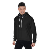 Black All-Over Print Men's Mirco Fleece Hoodie