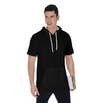 Black All-Over Print Men's Short Sleeve Hoodie T-Shirt