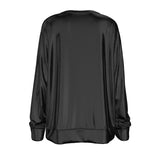 Black All-Over Print Women's Mirco Fleece Raglan Sweatshirt