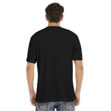 Black All-Over Print Men's Football Jersey With Button Closure