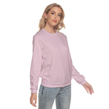 Pink All-Over Print Women's Slim Round Neck Sweatshirt