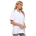 White All-Over Print Women's Polo T-Shirt