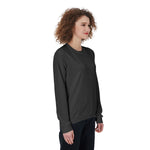 Black All-Over Print Women's Loose Sweatshirt