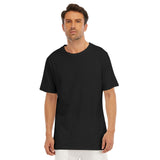 Black All-Over Print Men's O-Neck T-Shirt | 190GSM Cotton