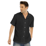 Black All-Over Print Man's Short Sleeves Shirt