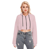 Pink All-Over Print Women's Cropped Hoodie With Zipper Closure