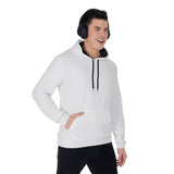 White All-Over Print Men's Pullover Hoodie