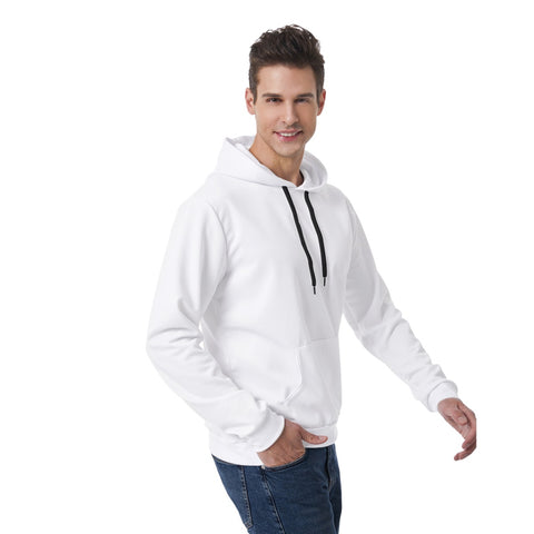 White All-Over Print Men's Hoodie With Double-sides Print Hood