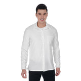 White All-Over Print Men's Long Sleeve Shirt