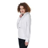 White All-Over Print Women's Raglan Pullover Hoodie