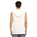 White All-Over Print Men's Tank Hooded Vest