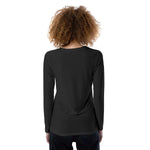 Black All-Over Print Women's Long Sleeve T-shirt