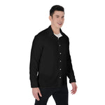 Black All-Over Print Men's Long Sleeve Shirt