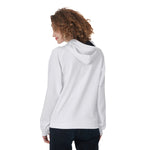 White All-Over Print Women's Raglan Pullover Hoodie