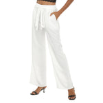 White All-Over Print Women's Casual Straight-leg Pants