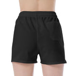 Black All Over Print Wide Waistband Sport Shorts