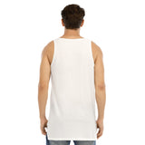 White All-Over Print Men's Curved Hem Long Tank Top