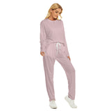 Pink All-Over Print Women's Pajama Suit