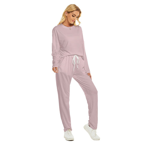 Pink All-Over Print Women's Pajama Suit