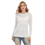 White All-Over Print Women's Side Split Long T-shirt