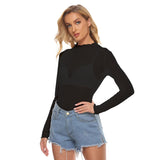 Black  All-Over Print Women's Mesh T-shirt