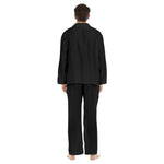 Black All-Over Print Men's Lapel Pajama Set