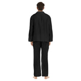 Black All-Over Print Men's Lapel Pajama Set