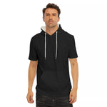 Black All-Over Print Men's T-Shirt With Hood | 190GSM Cotton