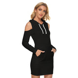 Black All-Over Print Women's Tight Dress