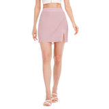 Pink All-Over Print Women's Side Split Hip Skirt