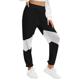 Black All-Over Print Women's Mesh Panelled Track Pants