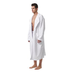 White All-Over Print Men's Heavy Fleece Robe