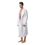 White All-Over Print Men's Heavy Fleece Robe