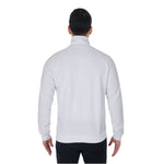 White All-Over Print Men's Stand Collar Jacket