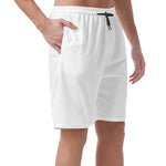 White All-Over Print Men's Casual Short Pants