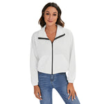 White All-Over Print Women's Zip Jacket