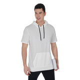 White All-Over Print Men's Short Sleeve Hoodie T-Shirt