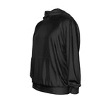 Black All-Over Print Men's Drop Shoulder Patch Pocket Hoodie