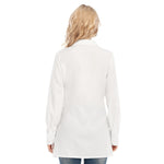 White All-Over Print Women's Long Shirt