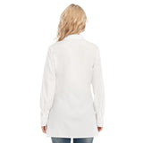 White All-Over Print Women's Long Shirt