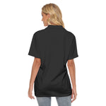 Black All-Over Print Women's Polo T-Shirt