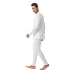 White All-Over Print Men's Pajamas