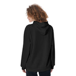 Black All-Over Print Women's Pullover Hoodie