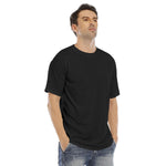 Black All-Over Print Men's O-neck Short Sleeve T-shirt